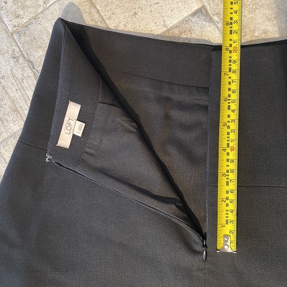 Loft, black laser cut midi skirt, geometric pattern cut out at bottom. Size 2 - Picture 12 of 14